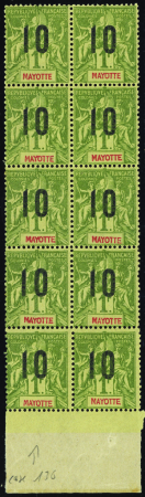 N°31Aa Bloc de 10  1ex chiffres espacés neufs ** T