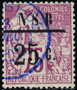 N°11 25c sur 75c carmin obl (lég défaut)