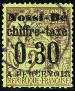 TAXE N°2 030 sur 2c lilas-brun sur paille obl TB