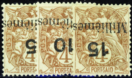 N°39a/40a/43a  3 valeurs surcharge renversée neufs