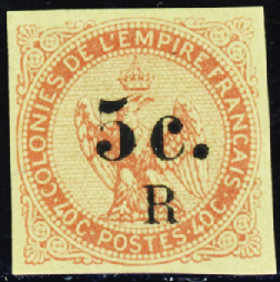 N°3 5c sur 40c vermillon neufs * TB