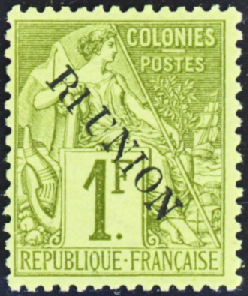 N°28 1f olive nsg TB