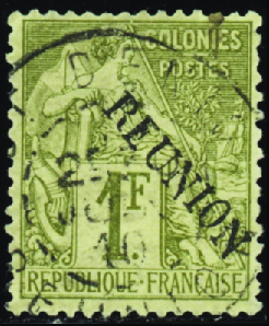 N°28 1f olive obl TB