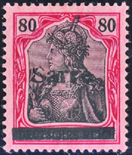 N°16 80pf rouge et noir sur rose neufs * TB