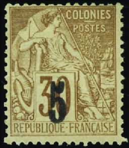 N°2A 5 sur 30c brun type II neufs * TB