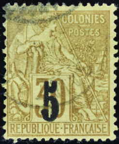 N°2A 5 sur 30c brun type II obl TB