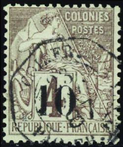 N°3 10 sur 4c lilas-brun sur gris obl TB