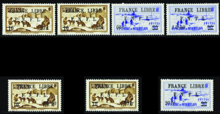 N°274/280 France Libre 7 valeurs neufs ** TB