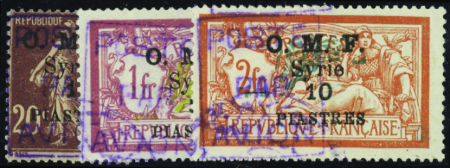 N°4/5/6  3 valeurs obl TB