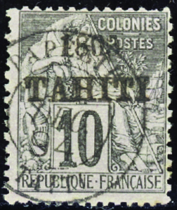 N°23 10c noir sur lilas obl TB