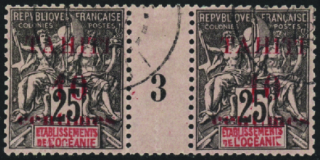 N°31 10c sur 25c millésime 3 obl TB