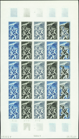 N°28 Damier du Cap feuille de 25 essais de couleur