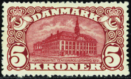 N°68 5k hôtel des postes de Copenhague neuf * TB