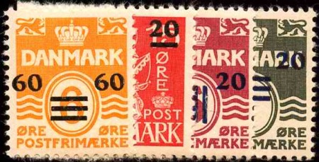 OCCUPATION ANGLAISE N°1/5 (sauf 4) 4 valeurs, neuf