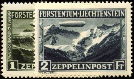 POSTE AERIENNE N°7/6 Zeppelin 2 valeurs neuf * TB