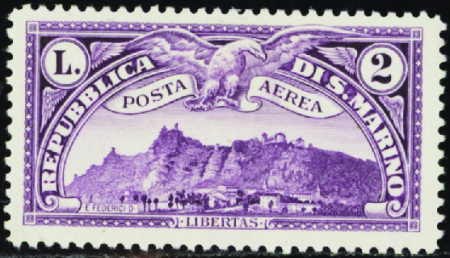 POSTE AERIENNE N°1/10 Vues de Saint Marin 10 valeurs