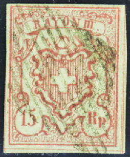 N°23 15rp rouge obl TB