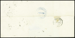 N°14B 20c bleu type II, piquages Susse sur lettre de