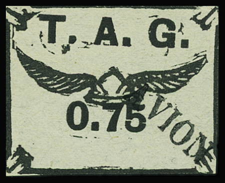 POSTE AERIENNE N°4A 75c noir sur gris, obl., TB. Certificat