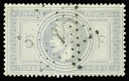 N°33 5f violet-gris, obl. étoile chiffrée 1 (Place