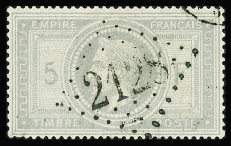 N°33 5f violet-gris, obl. GC 2128 de Lure (Haute-Saône),