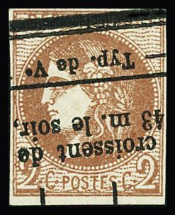 N°40Bd 2c brun-rouge foncé, obl. Annulation typographique