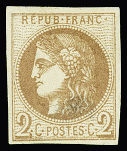 N°40Bg 2c chocolat, neuf *, aminci, TB d'aspect