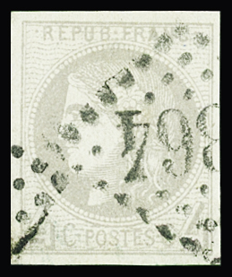 N°41B 4c gris Report 2, obl. GC, TTB. Signé Scheller