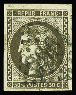 N°47d 30c brun foncé, obl. GC 1065 de Cognac, Charente,