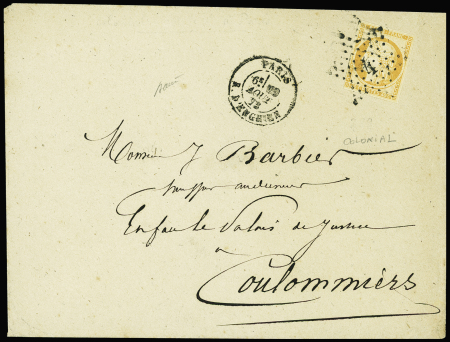 N°13 40c orange (au filet en un point) obl. étoile