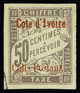 COLIS-POSTAUX N°3b 50c lilas (R) sans accent circonflexe