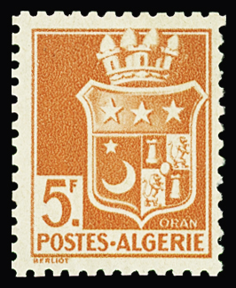 N°197A 5f rouge-orange, sans surcharge, neuf *, TB