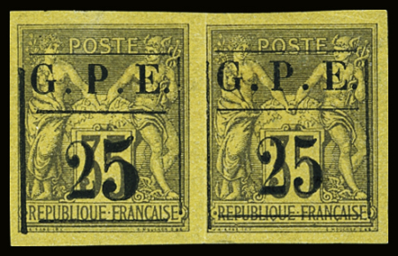 N°2ba 25c sur 35c violet-noir sur jaune "25" avec