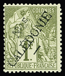 N°31 + 34a 35c violet-noir sur jaune + 1f olive,