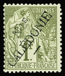 N°31 + 34a 35c violet-noir sur jaune + 1f olive,