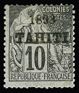 N°23 10c noir sur lilas, neuf *, dents courtes, B/TB.