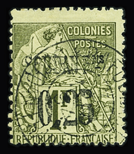 N°2 025 sur 1f olive, obl. CaD, TB, R. Signé Calves