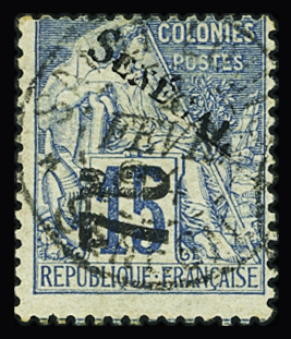 N°6 75 sur 15c bleu, obl., TB. Signé Calves