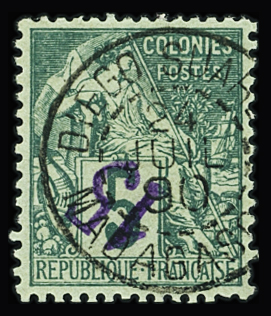 N°2a 15 sur 5c vert, surcharge renversée + n°10 5c