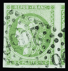 N°42B 5c vert-jaune Report 2, obl. GC 2056 Lisieux