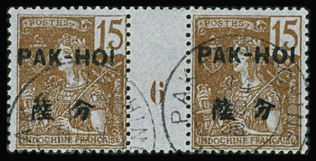 N°22 15c brun-sur-azuré, millésime 1906, obl., TB,