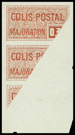 N°20a 35c rouge Majoration, impression incomplète par