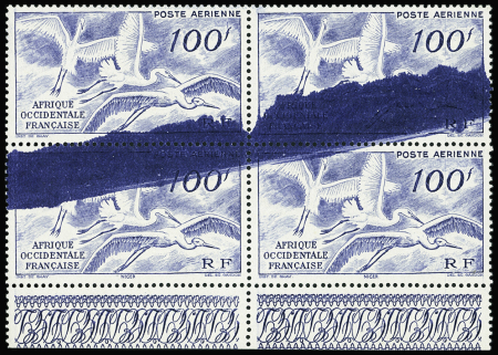 N°13 Cigognes en vol, 100f outremer, en bloc de 4,