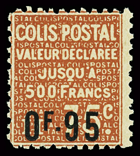 N°122 0f95 sur 75c rouge (98), variété valeur sur valeur