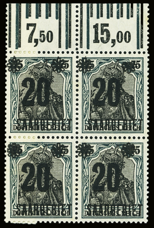 N°50 en 2 blocs de 4, variétés recto-verso et recto-verso