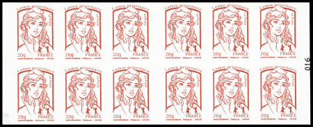 AUTOADHESIF Carnet n°851-C7 variété prédécoupe décalée,