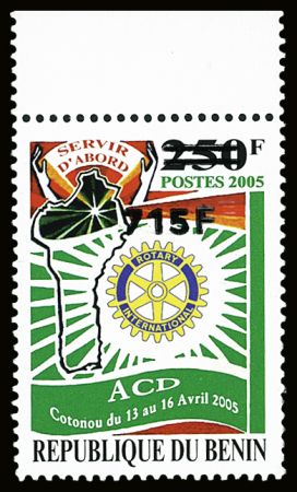 N°1414 (Michel) Rotary surchargé 715F, BdF, double