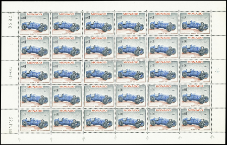 N°708 1c noir, bleu et rouge Bugatti 1931 en feuille