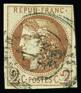 N°40Ab 2c brun-rouge Report I, impression fine, dite