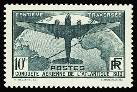 N°321 10f Atlantique-Sud, neuf **, très bon centrage,